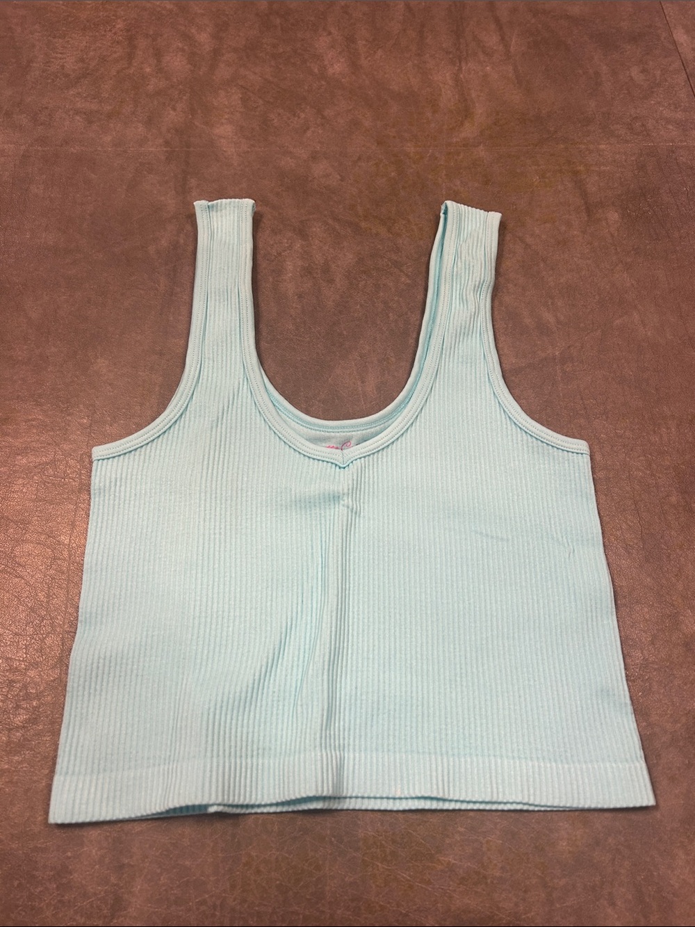 Suzette Collection seamless ribbed crop top tank - Light Blue